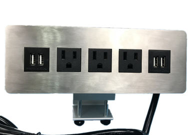jakość  Edge Mount Desktop Power Outlet With USB 4 Port ,3 Outlet Power / Data Distribution Unit fabryka