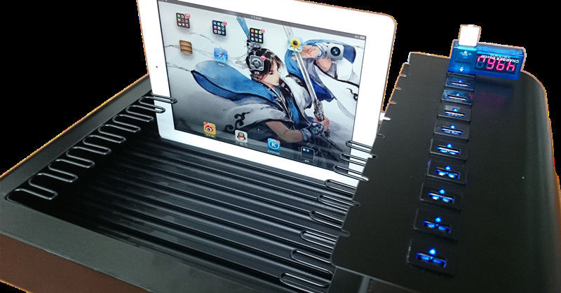 Stacja ładująca USB ze stali nierdzewnej z 10 portami dla urządzeń elektronicznych / iPada / telefon komórkowy