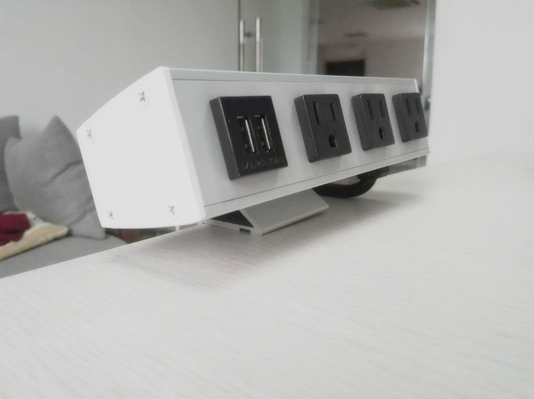 Gniazda zasilające na biurko z 3 gniazdami i 2 portami USB na telefon komórkowy