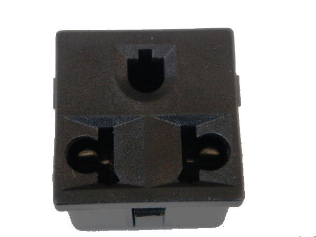 Czarny Brazylia Square 3 Prong Gniazdo zasilania Gniazdko ścienne AC 250VAC 20A
