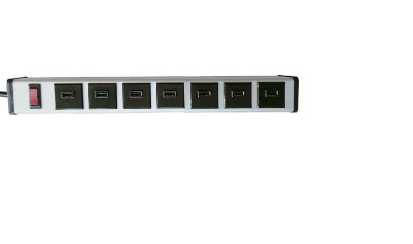 5V 2.1A Inteligentny 7-portowy zasilacz USB, listwa zasilająca z portem USB
