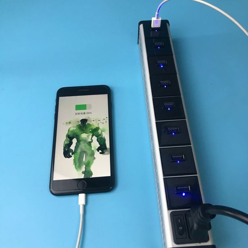 8 portów USB Listwa zasilająca do telefonu komórkowego i tabletu, ładowarka USB z gniazdem 5V 2.1A