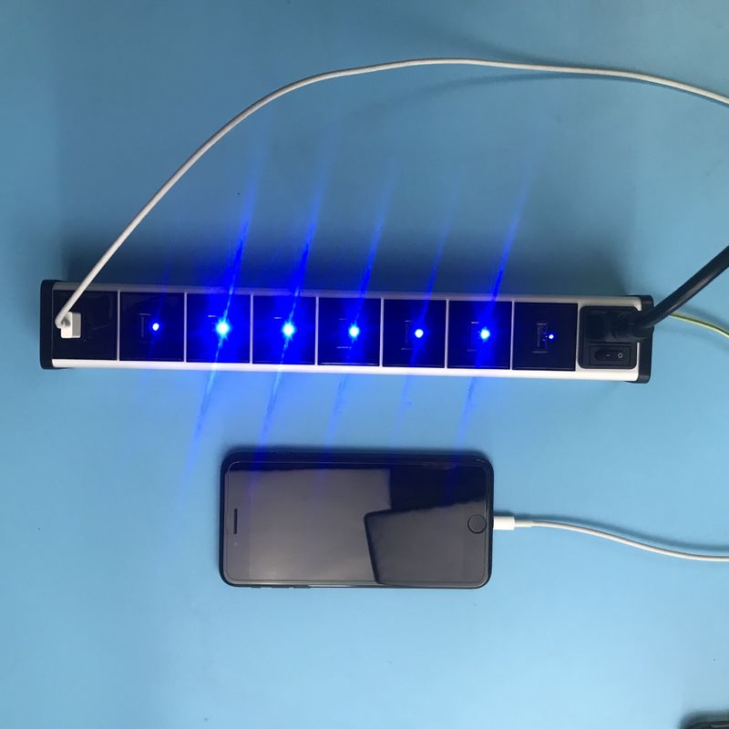8 portów USB Listwa zasilająca do telefonu komórkowego i tabletu, ładowarka USB z gniazdem 5V 2.1A
