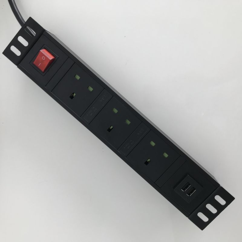 Inteligentna listwa zasilająca 2M z portem USB 3 gniazdka metalowa obudowa typu brytyjskiego G